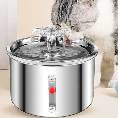 Pet Automatic Water Dispenser Stainless Steel Smart Small Flower Fountain